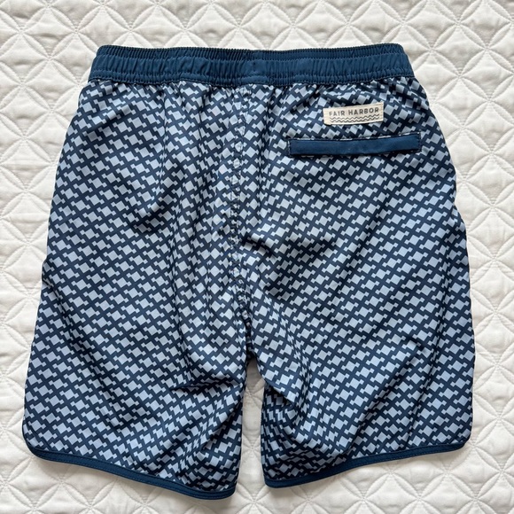 Fair Harbor Kids Anchor Trunk Mist Seaview Swim Trunks Blue White Size M - Picture 9 of 12